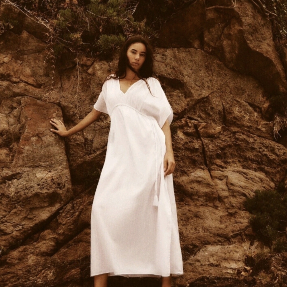Zara Cream V-Neck Dress